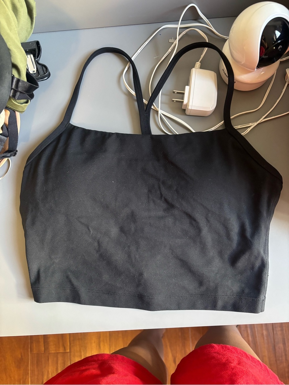 CRZ YOGA Black Strappy Longline Sports Bra